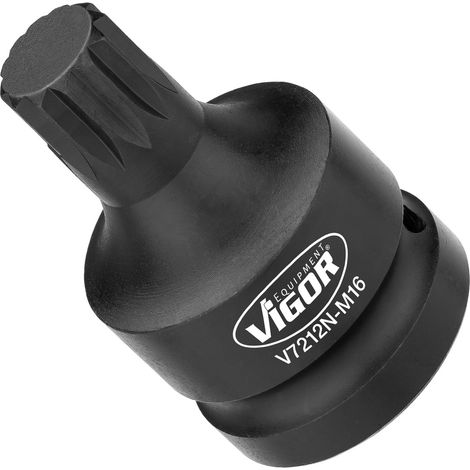 VIGOR Schlagschrauber Schraubendrehereinsatz, 3/4 (20 mm) Vierkant hohl, Außen Sechskant Profil, Außen Doppelsechskant Profil, SW M16