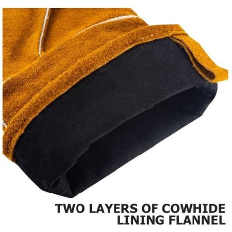 Gants De Soudeur - Résistance Chaleur Jusqu'à 500 °C - Pour Four Cheminée Cuisinière - Lot De 1 Paire (1/4)