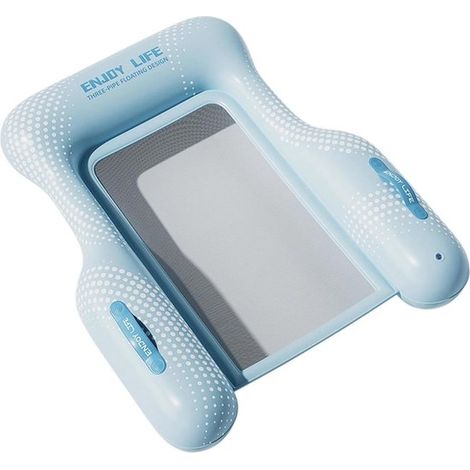 Tumbona de piscina - cama flotante - relájate en el agua - ergonómica - 110 cm - azul (1/5)
