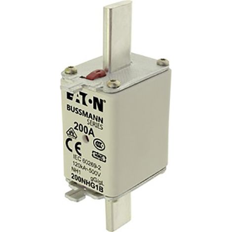 Eaton Sicherungseinsatz, Niederspannung, 200 A, AC 500 V, 120 kA, NH1, gL/gG, IEC, Doppelkennmelder, spannungsführende (1/3)