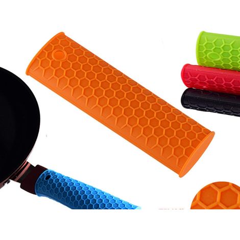 Couvre-poignée, couvre-poignée isolé en silicone Couvre-poignée anti-chaleur et antidérapant Couvre-poignée en silicone Couvre-poignée isolé en silicone pour wok Rouge 15.54.54.5cm Deux pièces (1/3)