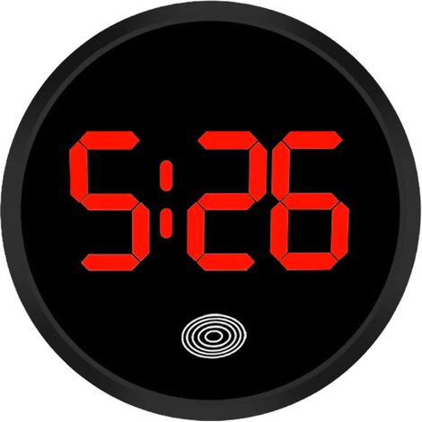 Horloge numérique de tableau de bord pour véhicule, horloge de voiture, affichage de l'heure par LED, horloge tactile pour voiture, peut être collée sur le tableau de bord avec des lumières noires et  (1/4)