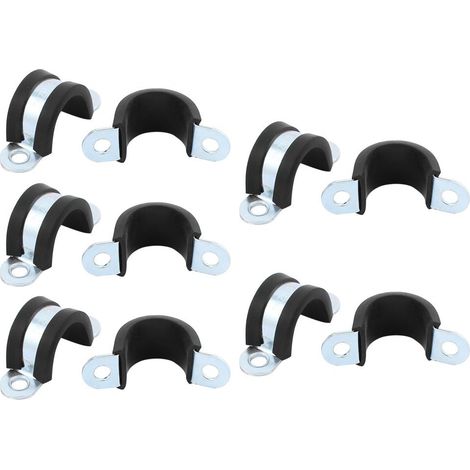 10pcs 20mm diamètre en forme U bordée caoutchouc tuyau Zingué Bride tube flexible (1/2)
