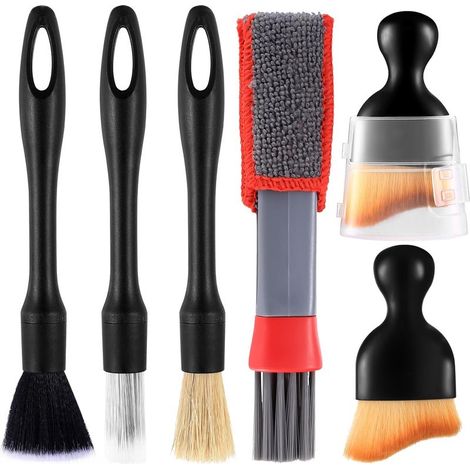 6-piece car care set with brushes, interior cleaning brush, car cleaning brush, detail cleaning brush for rims, seats and dashboard (1/5)