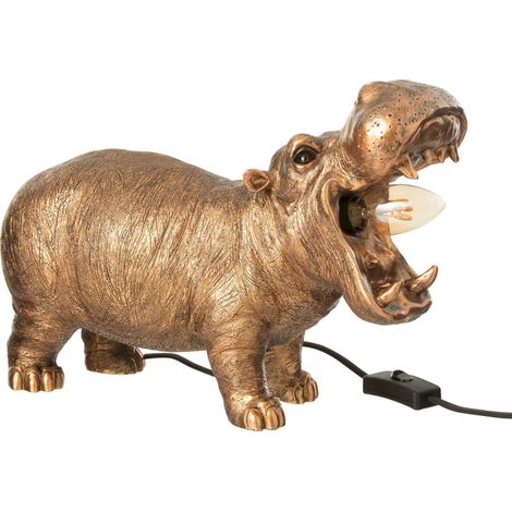 Lampe hippopotame design cuivre antique pour intérieur tendance - Cuivre antique effet bronze (1/4)