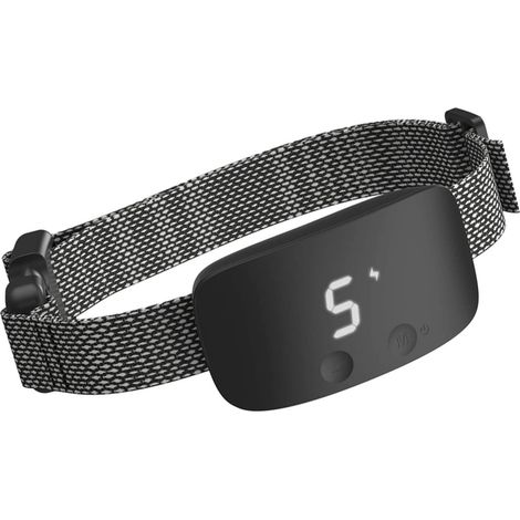 collier anti aboiement chien-Dispositif anti-aboiements, suppresseur d'aboiements pour chiens, dresseur de chiens par stimulation électrique et vibration tactile (1/5)