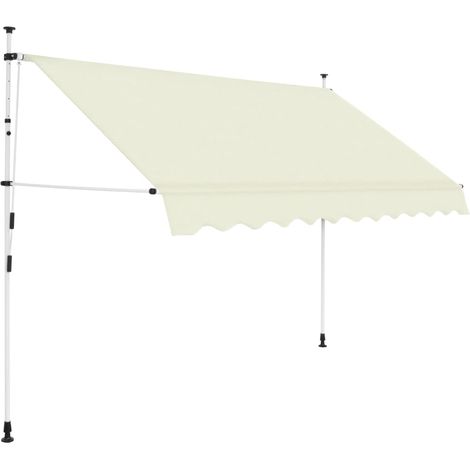 Toldo retráctil de operación manual 250 cm crema vidaXL (1/5)