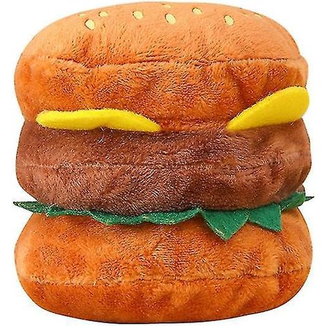 Jouet pour chien en peluche hamburger, jouet couineur pour petits et grands chiens