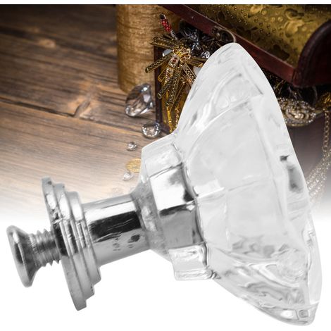 Poignées en acrylique diamant de 30 mm et 34 mm, poignées de tiroir minimalistes européennes, poignées modernes pour coffrets cadeaux, poignées basses en cristal, style floral (B) (1/2)