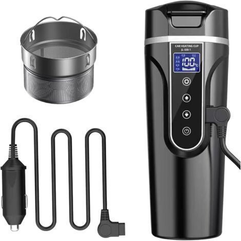 Elektrischer Auto-Wasserkocher 500 ml – 12V/24V – Edelstahl 304 – Einstellbare Temperatur 40-90°C – LCD-Bildschirm – Wasserdichtes Design (1/5)