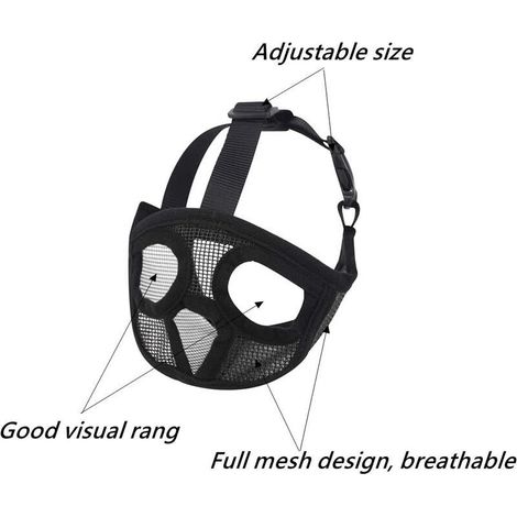 Museruola corta per cani - Museruola regolabile in rete traspirante per bulldog, ideale per cani che masticano, abbaiano, maschera per cani, accessorio per l'esercizio fisico. (1/4)