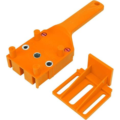 Schnelldübelvorrichtung – orange – Bohrschablone für gerade Löcher – 6/8/10 mm – Holzbearbeitung