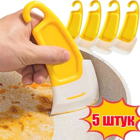 Raspador de silicona resistente al calor para ollas y sartenes, cabezal suave y resistente a los arañazos, juego de 5 con orificio (1/5)