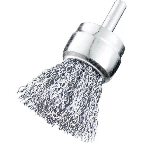 Brosse pinceau en fil acier ondulé Sitbrush - Diamètre 28 mm - tige 18 mm - sortie des fils 27 mm - Fil acier. - 0,30 mm