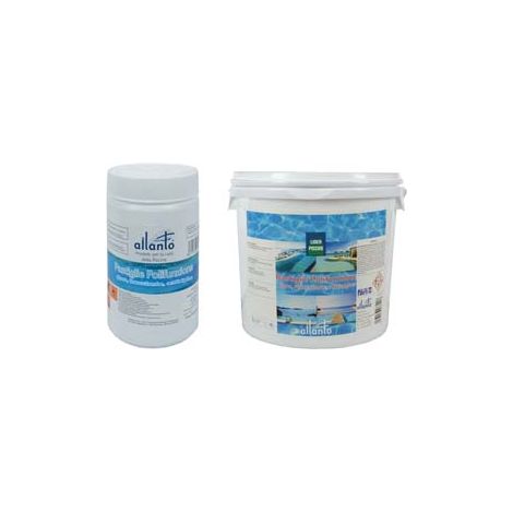 PASTIGLIE POLIFUNZIONE (CLORO, FLOCCULANTE, ANTIALGHE)  Kg.5 in secchio (pastiglie da gr.200 l'una)    AILANTO