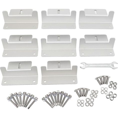 Set mit 57 korrosionsbeständigen Montagehalterungen aus Aluminiumlegierung für Solarmodule zur Montage auf Dächern von Wohnmobilen, Booten und Anhängern. (1/5)