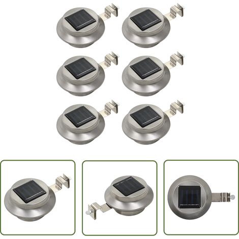 FIMEI Lampe solaire à LED ronde d'extérieur 6 pcs 12 cm Blanc (1/5)