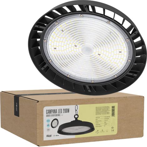 Cloche LED 200W (120W-160W-200W) 36000Lm Dimmable Lifud Driver 1-10V Philips Chip CW 6000ºK 90º (1/5)