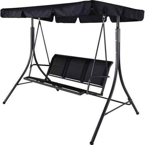 Montreal hängendes Gartensofa 3 Pers. schwarz. (1/4)