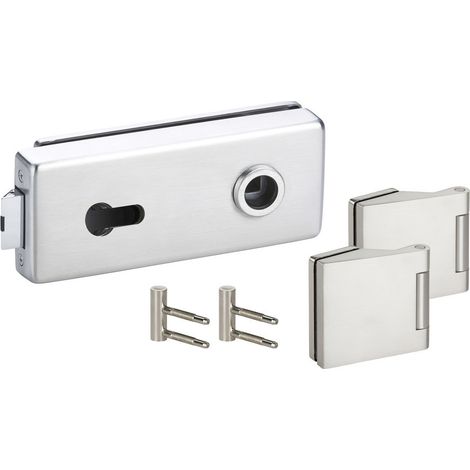 HERMAT Ganzglastürschloss-Set GENOVA 6083/6325/HZ, Edelstahl