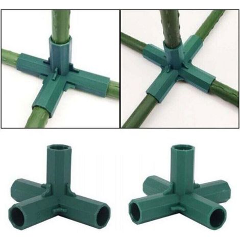 Connecteurs De Cadre De Serre - Diamètre 16 Mm - Pour Tubes Pvc Ou Métalliques - 5 Types Dont Tés Et Croix - Lot De 15 (1/4)