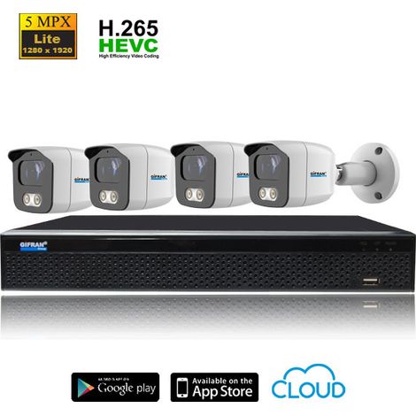 Kit videosorveglianza ibrido 4 telecamere da esterno (1/4)