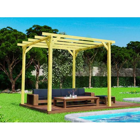 PERGOLA DE MADERA ORDINO 420x420cm (1/2)