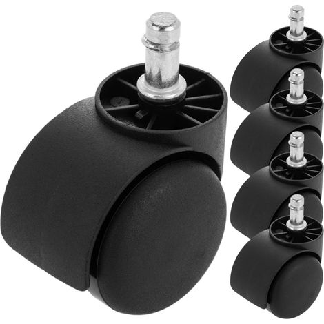 PrimeMatik - Roulettes pivotantes roue en nylon et PVC sans frein 50 mm M10 5 pack (1/5)