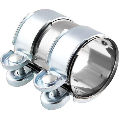 Collier de serrage inox pour tuyau d'échappement, bande acier robuste 2,5 pouces, connecteur silencieux durable et léger, fixation étanche pour pot catalytique, lot unique (1/4)