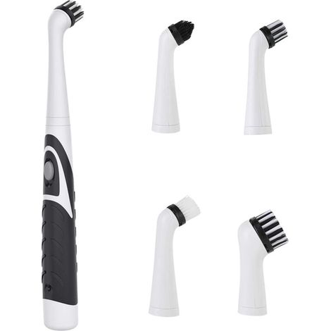 Brosse de nettoyage électrique Super Sonic Scrubber avec 4 têtes de brosse pour joints domestiques, sols, baignoires, douches, carrelages, salles de bains et surfaces de cuisine (1/4)