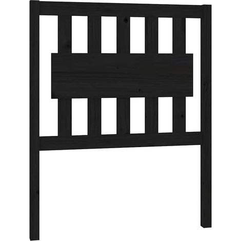 Maison Exclusive - Testiera per Letto Nera 80,5x4x100 cm in Legno Massello di Pino (1/5)