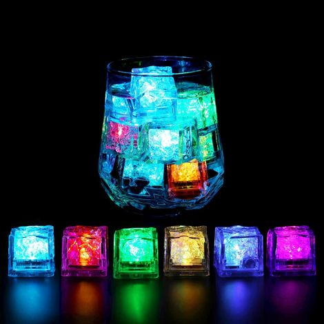 100 glaçons lumineux pour boissons, glaçons LED multicolores avec lumières changeantes, glaçons lumineux étanches IP67, sublimez vos boissons  (1/5)