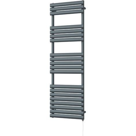 Omeara - Anthracite Electric Towel Rail H1595mm x W500mm 600w Standard (1/3)