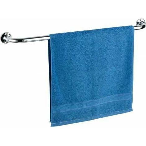 Portasciugamani da bagno a parete Ulisem, modello base, lunghezza 80 cm, acciaio inox, 86x6x9,5 cm, finitura lucida.