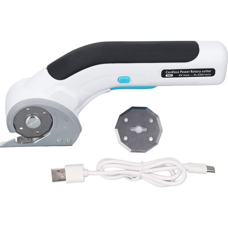 Ciseaux électriques Sans fil, Coupe Carton Rechargeable 320 tr/min 4,2 V, Coupe Carton Portable pour Tissu, Carton, Boîte, Fenêtre, Tapis, Cuir, Couture