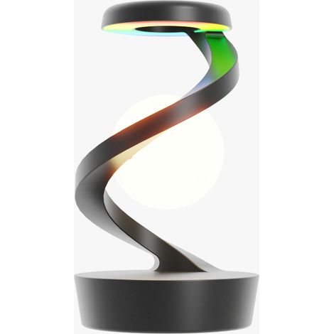Lampe de chevet rotative flottante et colorée,Lampe de chevet,Chargement sans fil,Capteur d'onde,Plusieurs modes,Lumières colorées RGB