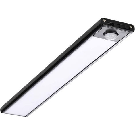 V-TAC lampada led barra per armadio ricaricabile USB 1.5w con sensore porta luce mobili colore nero 4000k sku 2959