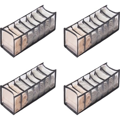 Organisateur De Tiroir - Maille Nylon Respirante - Pour T-Shirts Sous-Vêtements Chaussettes - 32 X 12 X 12 Cm - Lot De 4 (1/5)
