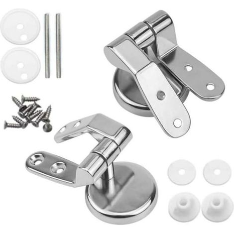 Kit de fixation pour abattant de toilettes - - Charnières universelles - 2 tiges filetées - 8 vis (1/5)