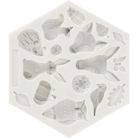 Silikonform, niedliche Tierform, leicht zu entformen, flexibel, weich, Backform für DIY-Kuchen, Fondant, Schokolade, 952 Grau (1/5)