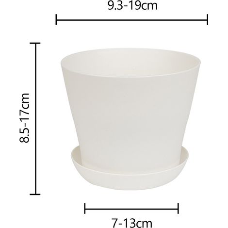 Godet Plastique - Diamètre Haut 10,2 cm - Hauteur 8,6 cm - Fond 7,1 cm - Trous de Drainage - Avec Bac de Récupération - Lot de 12 (1/5)