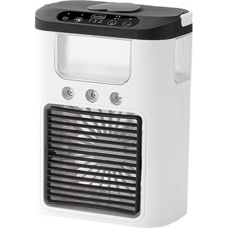 Climatiseur portable, ventilateur de bureau, rafraîchisseur d'air par évaporation, 3 vitesses, ventilateur de refroidissement, 22x15x10cm,noir (1/5)