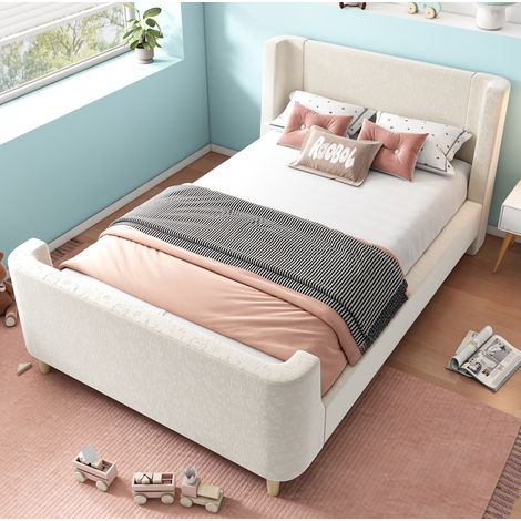 lit chambre couchage 90x200 velours cartoon enfant OKMYHOME (1/5)