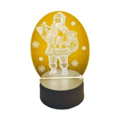 Veilleuse LED 3D Père Noël charmante pour chambre à coucher, chambre d'enfant, etc. (9,2 x 16 cm)