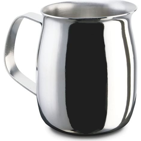 PEZZETTI, Lattiera in Acciaio Inox, Bricco Latte in Acciaio, Senza Coperchio, 130ml, 2 Tazze