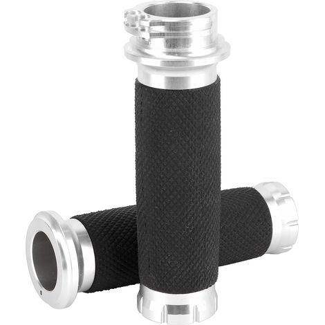 Motorradgriffe aus Aluminiumlegierung mit Gummigriff, passend für VRSC XL XR 96‑13, Silber (1/5)