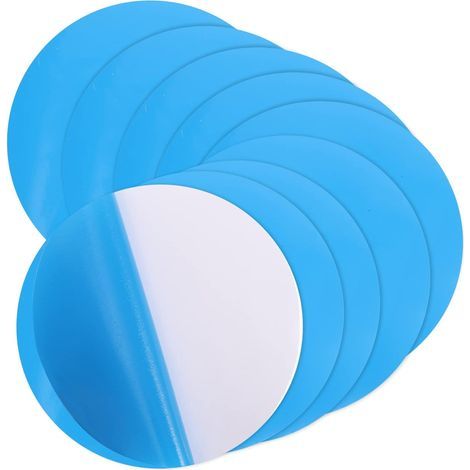 10 Pièces Vinyle Piscine Liner Patch Auto- Adhésif PVC Vinyle Patch de Réparation en Plastique Piscine Patch Kit de Réparation pour Piscines Gonflable Bateau Anneau de Bain(7.5cm) (1/5)