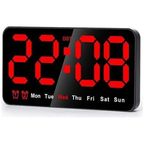 Réveil intelligent, réveil électronique étudiant, horloge de bureau, réveil intelligent numérique grand écran avec veilleuse