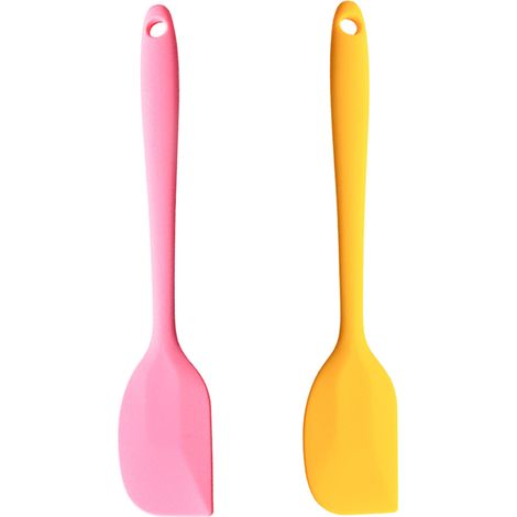 Spatule de cuisine en silicone avec manche intégré et cuillère pour racler la crème et les gâteaux (1/5)