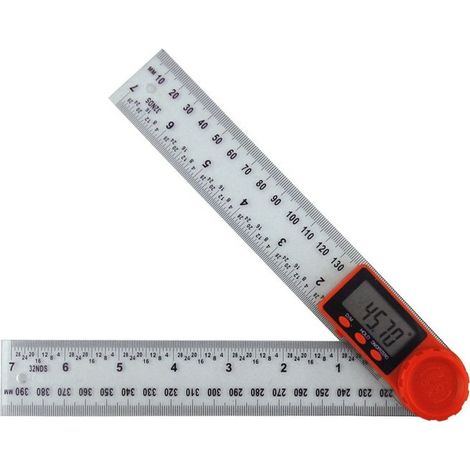 Transparent Color 200mm Digital Angle Protractor Ruler, 2 in 1 Digital Protractor with LCD Display and Lock Function for Woodworking, Home, Craftsmen (1/5)
